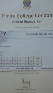Nishad Bhandarkar Distinction with Merrit 99/100 Grade I