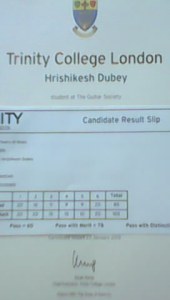 Hrishikesh Dube Distinction Holder Grade II